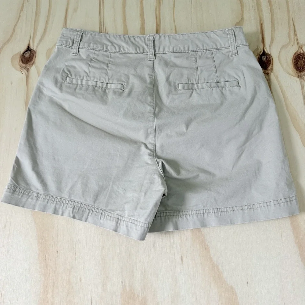 Gap Girlfriend Khaki Shorts Womens 12 Tan Beige Cotton Blend Chino Mid Rise